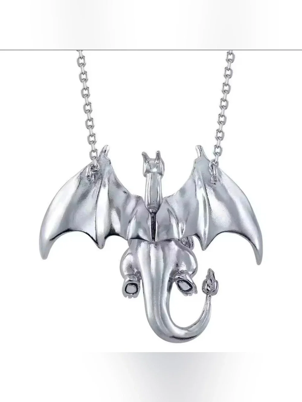 Pokemon Charizard Silver Tone Necklace